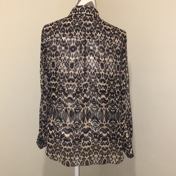 NY&Co Tan Leopard Blouse - Picture 6 of 6